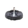 Brosse métal sur tige 6mm fil ondulé Ø70 mm