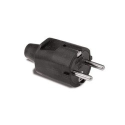 Fiche caoutchouc IP44 2P+T 16A mâle 8cm