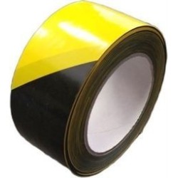 RUBAN DE SIGNALISATION BI COULEUR JAUNE/NOIR 50mmx66M