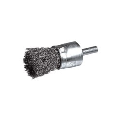 Brosse métallique pinceau sur tige fil ondulée Ø26mm