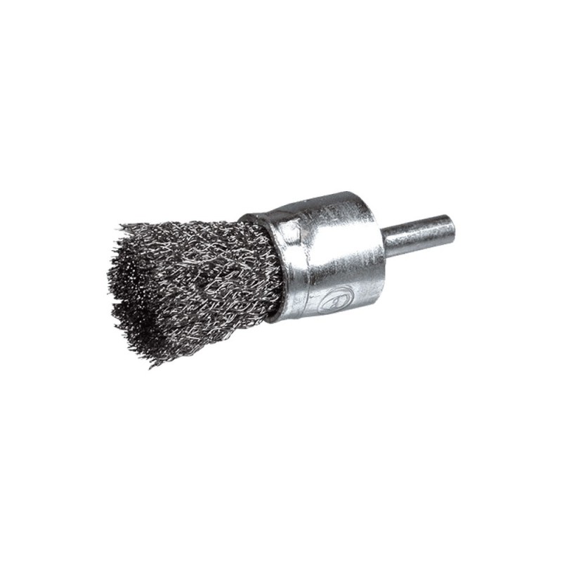 Brosse métallique pinceau sur tige fil ondulée Ø26mm