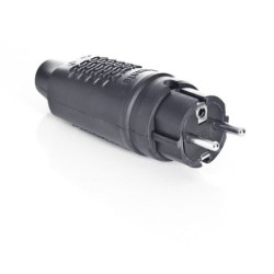 Fiche caoutchouc IP44 2P+T 16A mâle 13cm