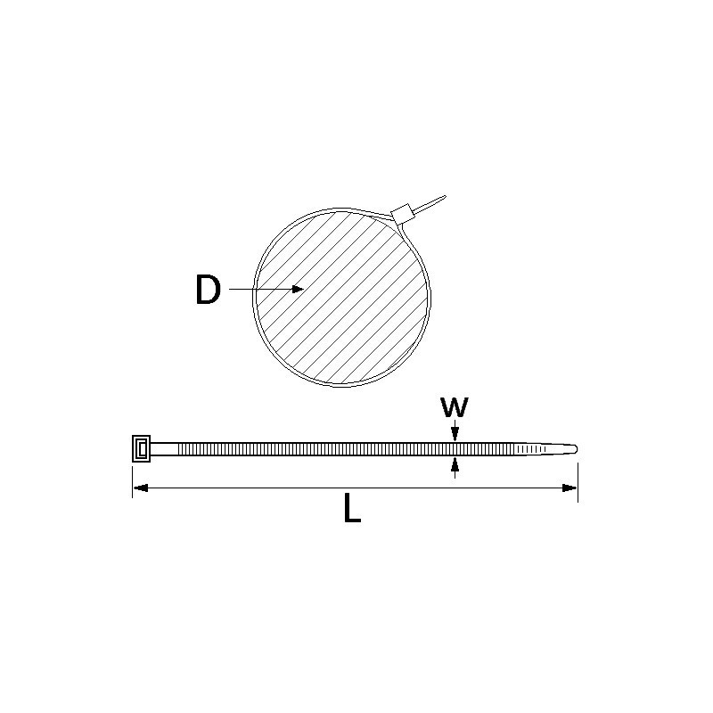 SACHET COLLIERS FAISCEAUX 564 Ø SERRAGE 15 A 40MM DIM.173X5,1MM