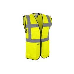GILET DE SIGNALISATION MULTI-POCHES HAUTE VISIBILITE JAUNE T.XL