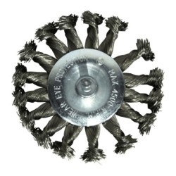 Brosse métal sur tige 6mm fil torsadé Ø 75mm