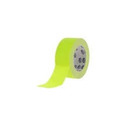 RUBAN DE SIGNALISATION TOILE JAUNE FLUO 50mmx25M