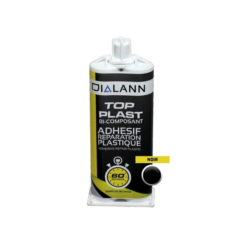 Colle bi-composant polyuréthane 60 sec. TOP PLAST Noir