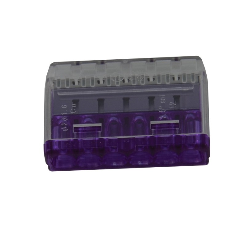 Connecteur rapide push in QLX fil rigide 6 voies