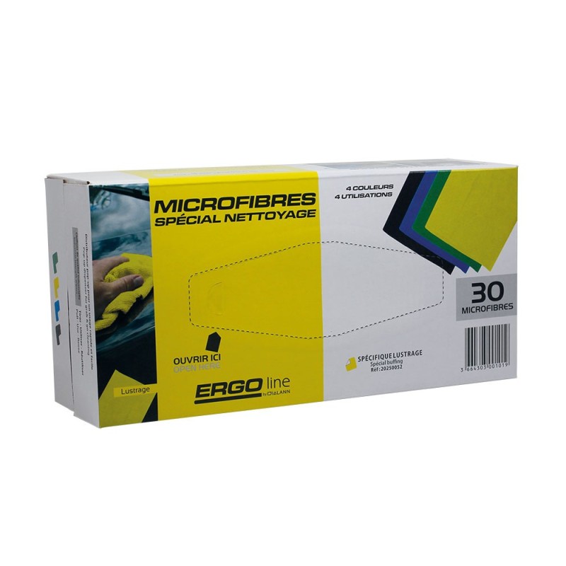 Boite distributrice 30 microfibres hygiène jaune 30x30cm