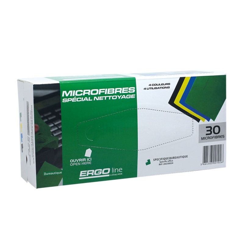 Boite distributrice 30 microfibres hygiène vertes 30x30cm