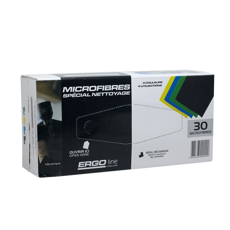 Boite distributrice 30 microfibres hygiène noires 30x30cm