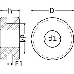 SACHET PASSE-GAINE 1389 Ø POINCONNAGE 14MM - HAUTEUR 8,5MM