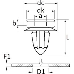 SACHET AGRAFES 11650 MOULURES ET BANDEAUX Ø POINCONNAGE 8,2MM
