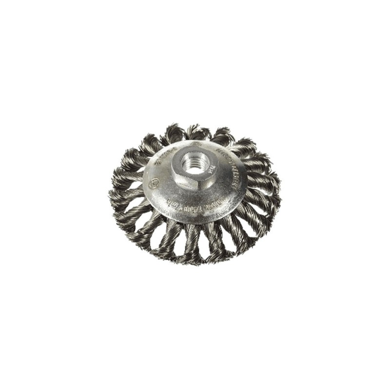 Brosse métallique circulaire fil torsadé Ø100mm M14