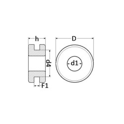 SACHET PASSE FILS 707 Ø INT. 7MM, EXT.15MM, FOND DE GORGE 10MM,EP 2MM