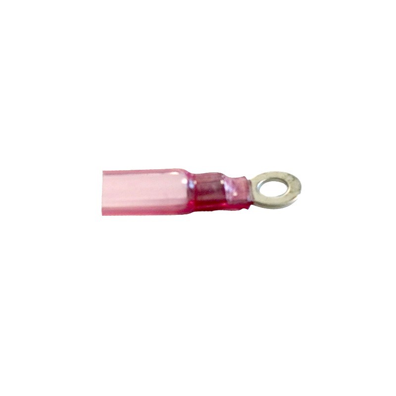 Cosse borne Ø4 mm thermo rétractable rouge