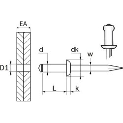 SACHET RIVETS 11125 GARNISSAGE Ø POINCONNAGE 6A6,5MM