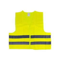 GILET DE SIGNALISATION 2 BANDES HAUTE VISIBILITE JAUNE T.U