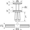 RIVET PLASTIQUE 10185 CLIPS ECROU Ø poinçon 8,2 PARE CHOC TWINGO