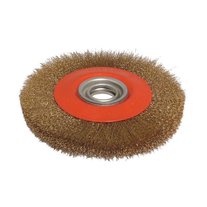 Brosse métallique touret Ø200 mm alésage 32 mm
