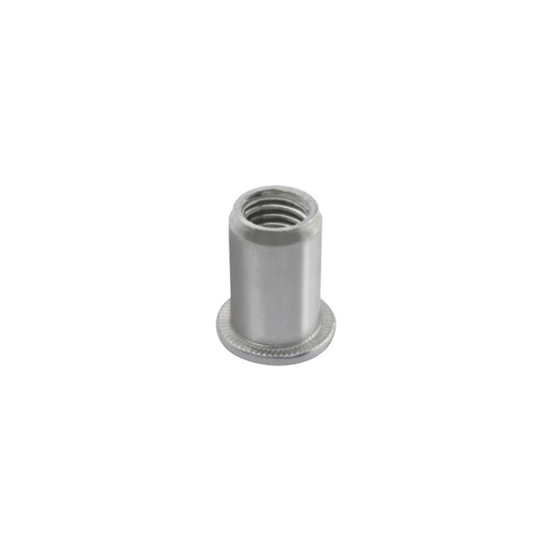 ECROU A SERTIR ACIER TETE PLATE A COLERETTE M8x17.5 Ø perçage 11mm