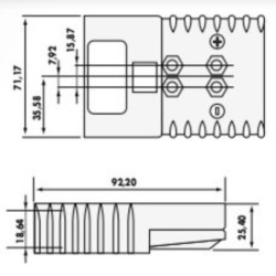 Connecteur type CBX BI polaire gris cable 50mm²