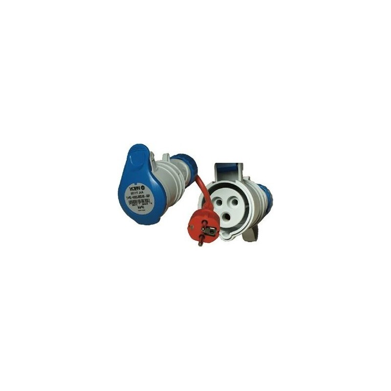 Adaptateur de prise male française et fiche femelle CE17-2P+T