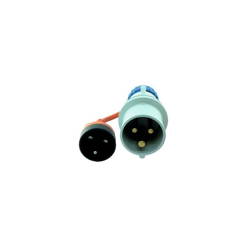 Adaptateur de prise femelle française et fiche male CE17-2P+T