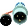 Adaptateur de prise femelle française et fiche male CE17-2P+T