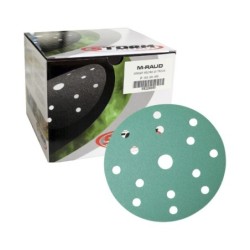 Disques abrasifs support film velcro M-RAUD 15 trous - Ø150mm - Grain 600