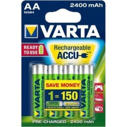Piles Varta rondes alcalines AA - LR06 Rechargeables