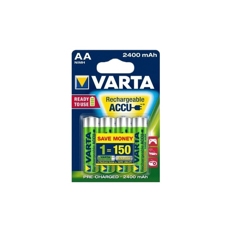 Piles Varta rondes alcalines AA - LR06 Rechargeables