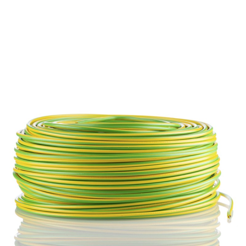 FIL ELECTRIQUE 0,75mm² Bobine 100m JAUNE/VERT