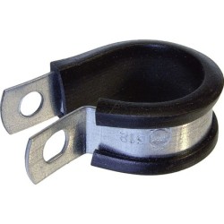 Collier boucle déportée fix tube avec caoutchouc. Ø15.9-17.5mm
