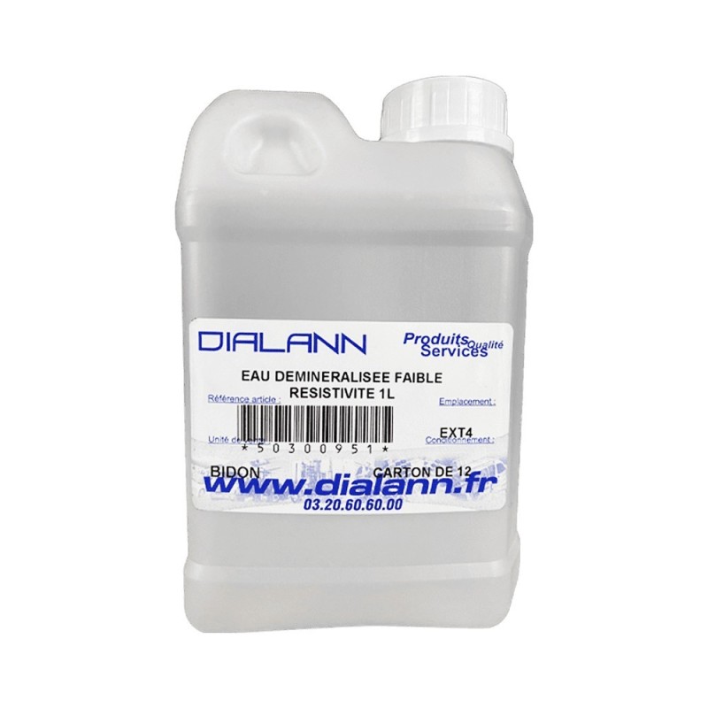 EAU DEMINERALISEE FAIBLE RESISTIVITE 1L