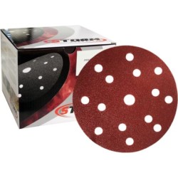Disques abrasifs support polyester velcro RUBY 15 trous - Ø150mm - Grain 800