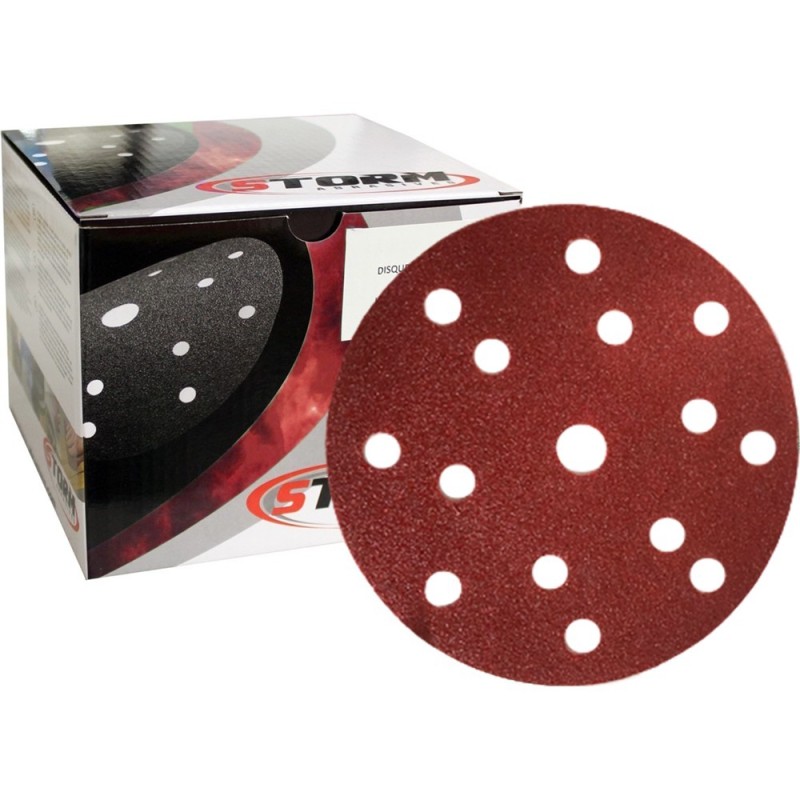 Disques abrasifs support polyester velcro RUBY 15 trous - Ø150mm - Grain 800