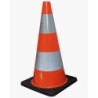 Cone de sécurité PVC 700mm classe 2 2bandes pied caoutchouc