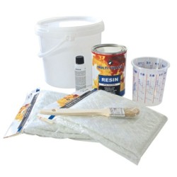Kit résine polyester + fibre de verre 1kg