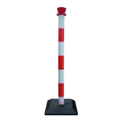 POTEAUX DE BALISAGE PVC ROUGE/BLANC Ø50X950mm