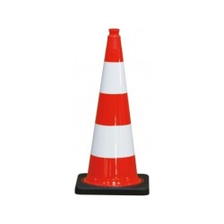 Cone de sécurité PVC 750mm 2 bandes pied leste