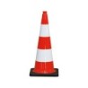 Cone de sécurité PVC 750mm 2 bandes pied leste