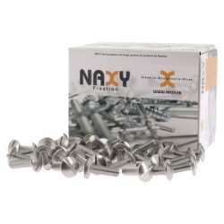 VIS POELIER TETE RONDE LARGE FENDUE NFE25129 INOX A2 M8X20