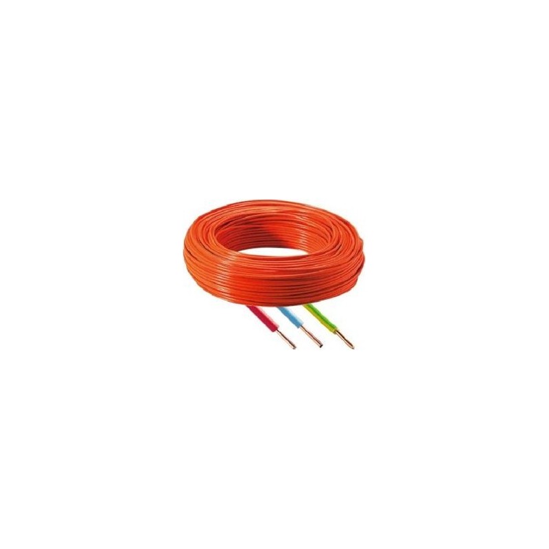 FIL ELECTRIQUE RIGIDE H07VU 2,5mm² Bobine 100m ROUGE