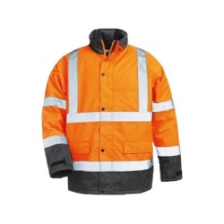 PARKA BICOLORE ORANGE DE SIGNALISATION HAUTE VISIBILITE T L
