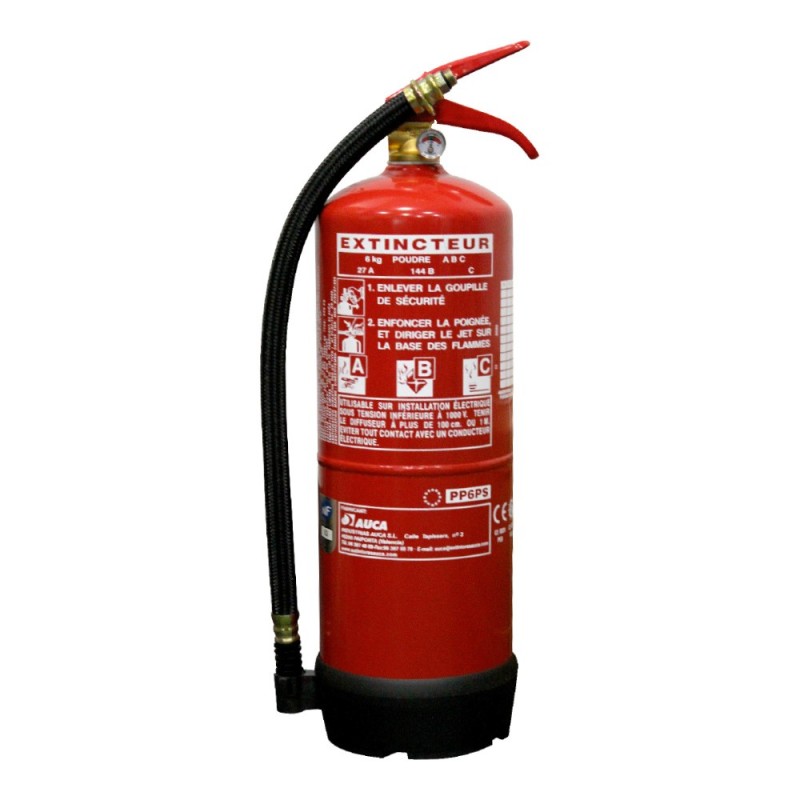 EXTINCTEUR PRESSURISE A POUDRE ABC DE 6KG SPECIAL TRANSPORT