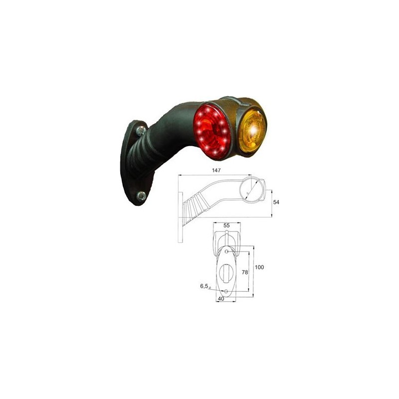 Feu de gabarit LED PRO-SUPERPOINTIII 67X100X55MM E13