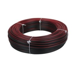 FIL BI CONDUCTEUR HAUT PARLEUR 2 x 0.75 ROUGE ET NOIR 50 m