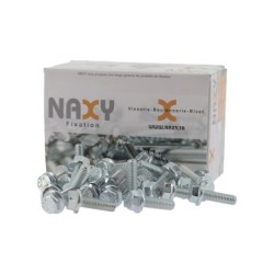 Vis a tête hexagonale a embase crantée DIN6921 zinc blanc M12x40 - Filetage Partiel