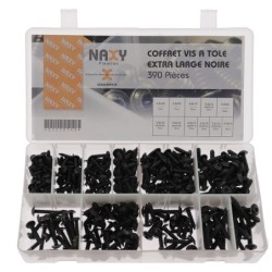 Coffret vis à tole extra large noire empreinte TX 390PCS